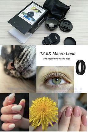 Telefon Kamera Lensi, 0,45X Süper Geniş Açı Lens, 15X Makro Lens-2İN1 NAİL LASH STUDIO ÇEKIM LENS