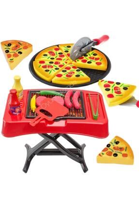 Oyuncak Mangal Aksesuarlı Tepsili Pizza Oyun Seti Kız Ve Erkek Çocuk Oyuncakları