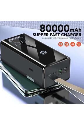 P80 80000 Mah Powerbank 22,5w 3.0 Qualcomm Hızlı Şarj Dijital Göstergeli Led Aydınlatmalı