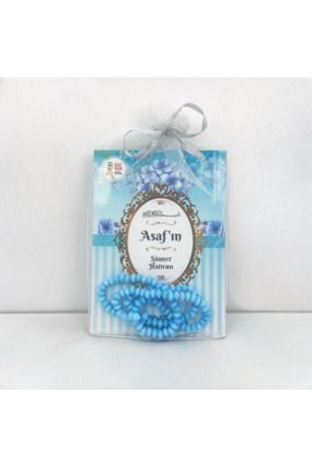 Merve Yayınevi Hediyelik Mavi Renk Çiçek Motifli Yasin Cüzü Tesbihli Mevlüt Seti - 10'lu Paket