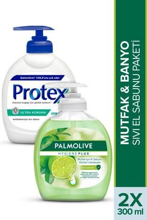 Palmolive - Protex Mutfak & Banyo Sıvı El Sabunu Paketi 300 ml + 300 ml