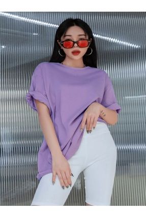 EXPECTED Lila Oversize Unisex K sa Kollu Bisiklet Yaka T Shirt Fiyat Yorumlar Trendyol