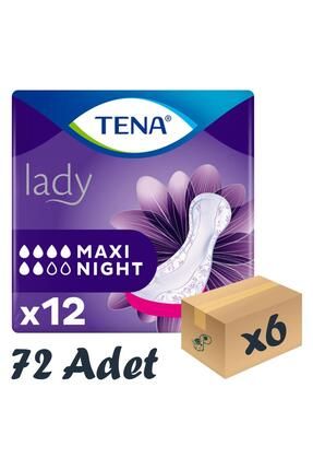 Lady Maxi Night, Kadın Gece Mesane Pedi, 6 Damla, 12’li 6 Paket 72 Adet