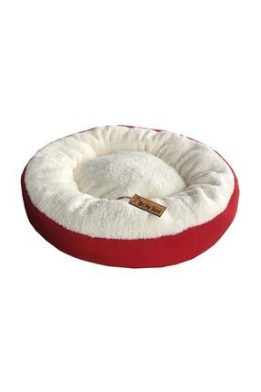 Çift Renk Simit Kedi Yatağı, Küçük Irk Köpek Yatağı, 55 Cm