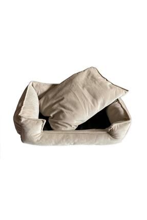 Kedi Yatağı, Küçük Irk Köpek Yatağı 60x45 Krem Tonlarda