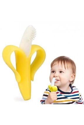 Slikon Muz Diş Kaşıyıcı Alıştırma Diş Fırçası Bebek