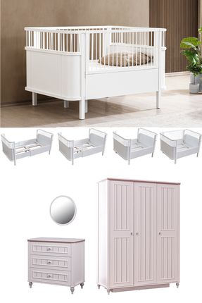 Bebek Odası, Trend Ezgi Bebek Odası, Trend Büyüyen Beşik, 3 Kapaklı Dolap, Şifonyer