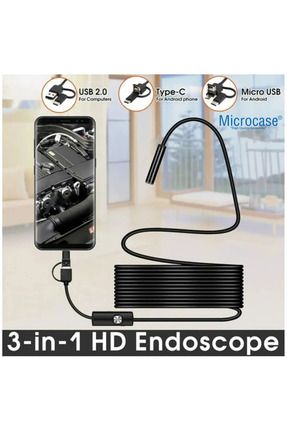 Endoskop Yılan Video Kamera Led'li 5 Metre 8 Mm Sert Kablo