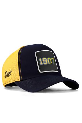 V1 Trucker 1907- 1sb Kod Logolu Unisex Koyu Lacivert-sarı Şapka (CAP)