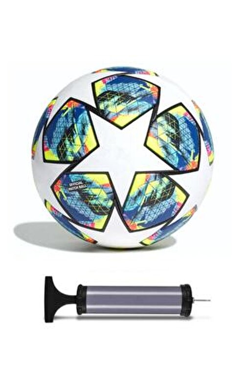 Champions League Tasarımı Dikişli Futbol Topu, 5 Numara + Pompa