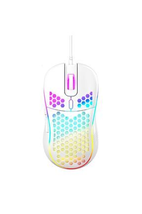 Rgb Led Işıklı 6 Tuşlu 7200dpı Gaming Oyuncu Mouse Beyaz