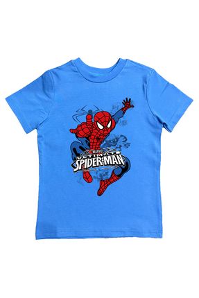 baskılı örümcek adam pamuklu penye kumaş yazlık çocuk tişört
