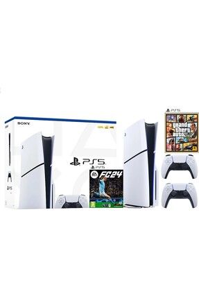 Playstation 5 Slim Standart Edition 1 TB + DualSense + EA FC 24 + GTA 5 (İthalatçı Garantili)