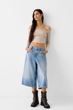 Bershka Baggy denim bermuda jort Fiyat Yorumlar Trendyol