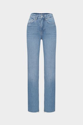 Yüksek Bel Straight Leg Düz Paça Dikişsiz Jean