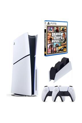 Playstation 5 Slim Standart Edition + 2. DualSense + Şarj İstasyonu + GTA 5 (İthalatçı Garantili)