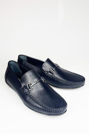 Hakiki Deri Siyah Rahat Erkek Günlük Loafer Ayakkabı