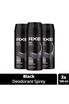 Erkek Deodorant & Bodyspray Black 48 Saat Etkileyici Koku Vücut Spreyi 150 ml X3 Adet