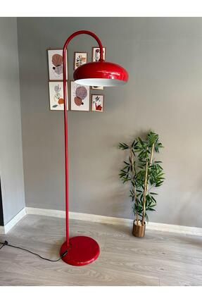 Kırmızı Lambader Modern Dekoratif Metal Oturma Odası Çalışma Odası Zemin Lambası