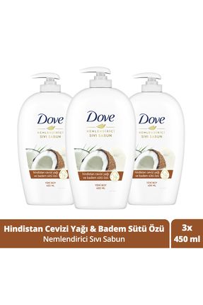 Nemlendirici Sıvı Sabun Hindistan Cevizi Yağı Ve Badem Sütü Özü 450 ml X3 Adet