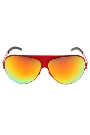 UV400 Korumalı Kırmızı Çerçeve Turuncu Aynalı Snowboard/Kayak Gözlüğü