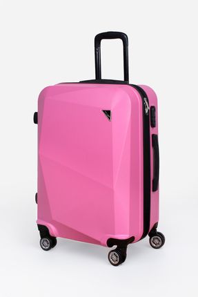 Elmas Model Pembe Renk Orta Boy Valiz Bavul