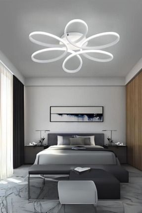 Papatya Modern Beyaz Plafonyer Tavana Sıfır Beyaz Işık Salon Mutfak Yatak Odası Led Avize