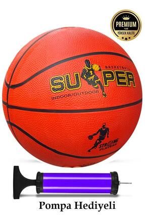 Super Basketbol Topu Pompa Hediyeli 7 Numara Iç Dış Mekan Basket Topu