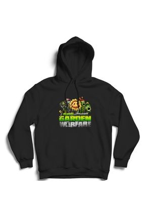 Plants vs Zombies, Bitkiler Zombiler, Garden, Game, Oyun Kapüşonlu Sweatshirt Hoodie