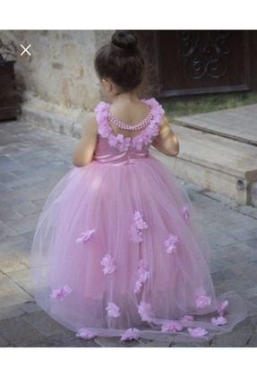 Çocuk abiyesi özel üretim pembe çocuk abiye çocuk elbise