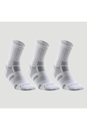 Artengo Tenis Çorabı - Uzun Konçlu - Unisex - 3 Çift - Beyaz / Gri - Rs560