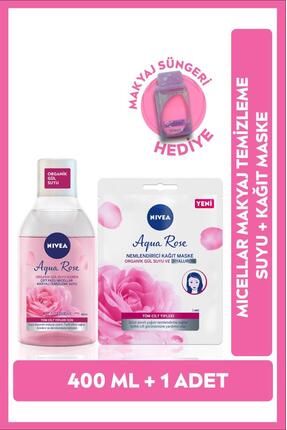 Aqua Rose Organik Gül Suyu Içeren Makyaj Temizleme Suyu 400 ml Ve Yüz Maskesi 1 Adet