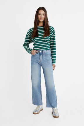 Crop straight fit jean