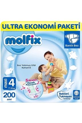 Bebek Bezi Ultra Fırsat Paketi Maxi 4 No 100 Lü X 2 Adet