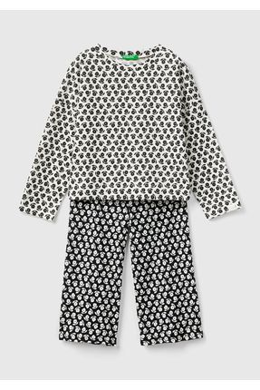 Kız Çocuk Karışık Tamamı Çiçek Desenli Pijama Takımı