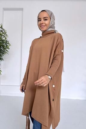 Ka Hijab Yar m Bal k Yaka Merserize Tesett r Pan o Camel