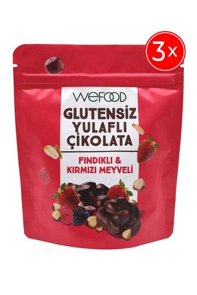 Glutensiz Yulaflı Çikolata Fındıklı & Kırmızı Meyveli 40 gr 3'lü