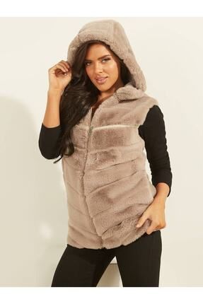 Guess fur vest women's discount