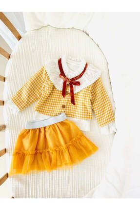 Vintage Kız Bebek Tütü Etekli 3'lü Takım