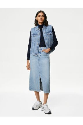 Denim midi skirt discount marks and spencer