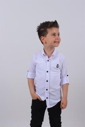 Erkek Çocuk Katlama Kollu Basic Gömlek