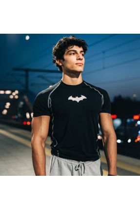 Erkek Compression Kısa Kollu Tişört Batman Baskı