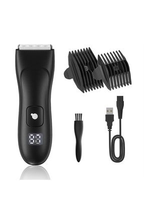 Saç sakal vücut tıraş makinesi Su Geçirmez Dijital Göstergeli SİYAH