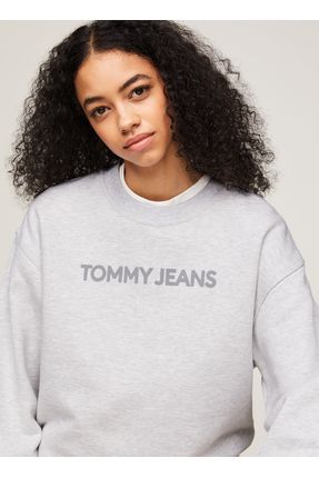 Tommy Jeans Bisiklet Yaka Duz Gri Kad n Sweatsh rt TJW RLX BOLD CLASSIC CREW EXT Fiyat Yorumlar Trendyol