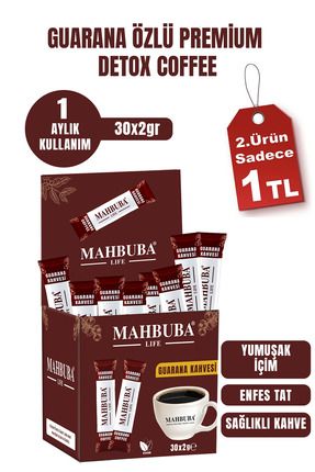 Guarana Özlü Premium Detoks Diyet Zayıflama Kahvesi Gün Boyu Enerji 30x2gr 1 Aylık Kullanım