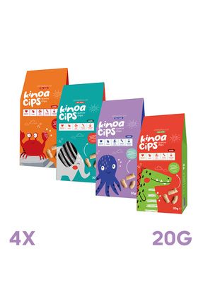 4 Paket 20G Sade Kinoa Cipsi for Kids Glutensiz Vegan Yağsız Cips Çocuklara Özel Karışık Ambalajlar