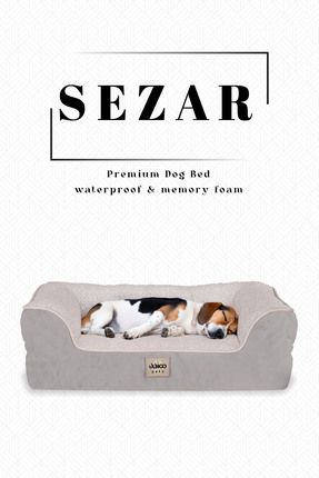 Sezar, Memory Foam Süngerli, %100 Su Geçirmez Alezli, Kolay Temizlenen, Kedi-Köpek Yatağı