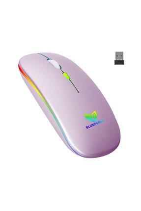 V5.0 Bluetooth & Wireless 2,4ghz Sessiz Kablosuz Mouse Pembe