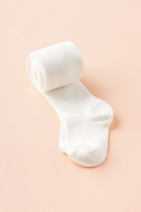 Kız Bebek Çocuk Ekru Külotlu Çorap (TEKLİ PAKET)