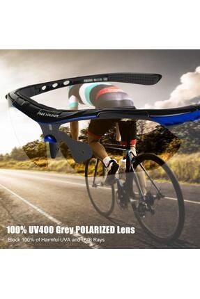 XBYC G4668 Bisiklet Gözlük 5 Lensli Spor Bisiklet Sürüş Gözlüğü Mavi Çerçeveli
